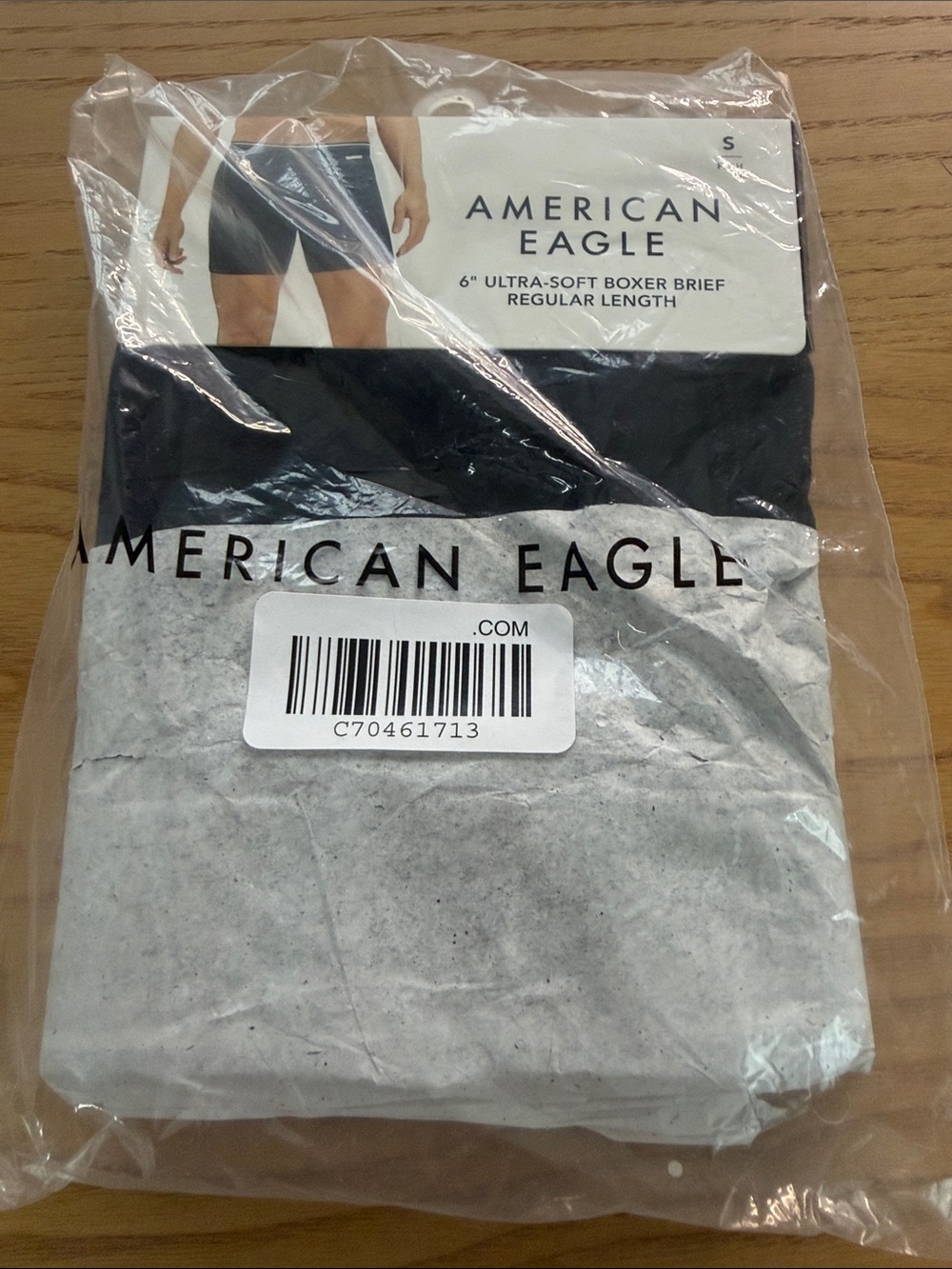 American Eagle Outfitters Men's Black and Gray 6" Ultra-Soft Boxer Briefs